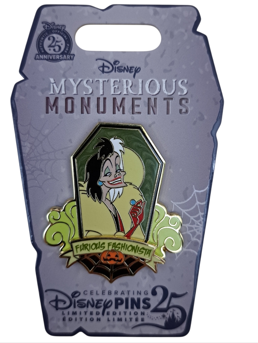 Disney Cruella De Vil Enamel Pin - Green, Black, White, Red